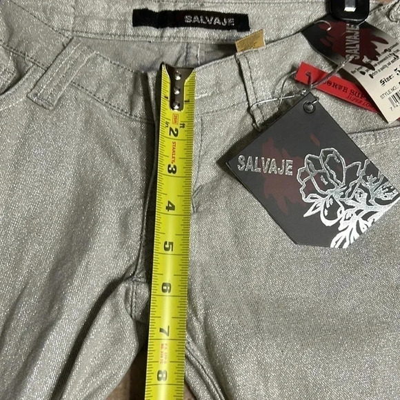 RARE VTG NWT SILVER SALVAGE LOW RISE ,SKINNY SHINY women s jeans size 4,6 & 10 - Picture 7 of 15